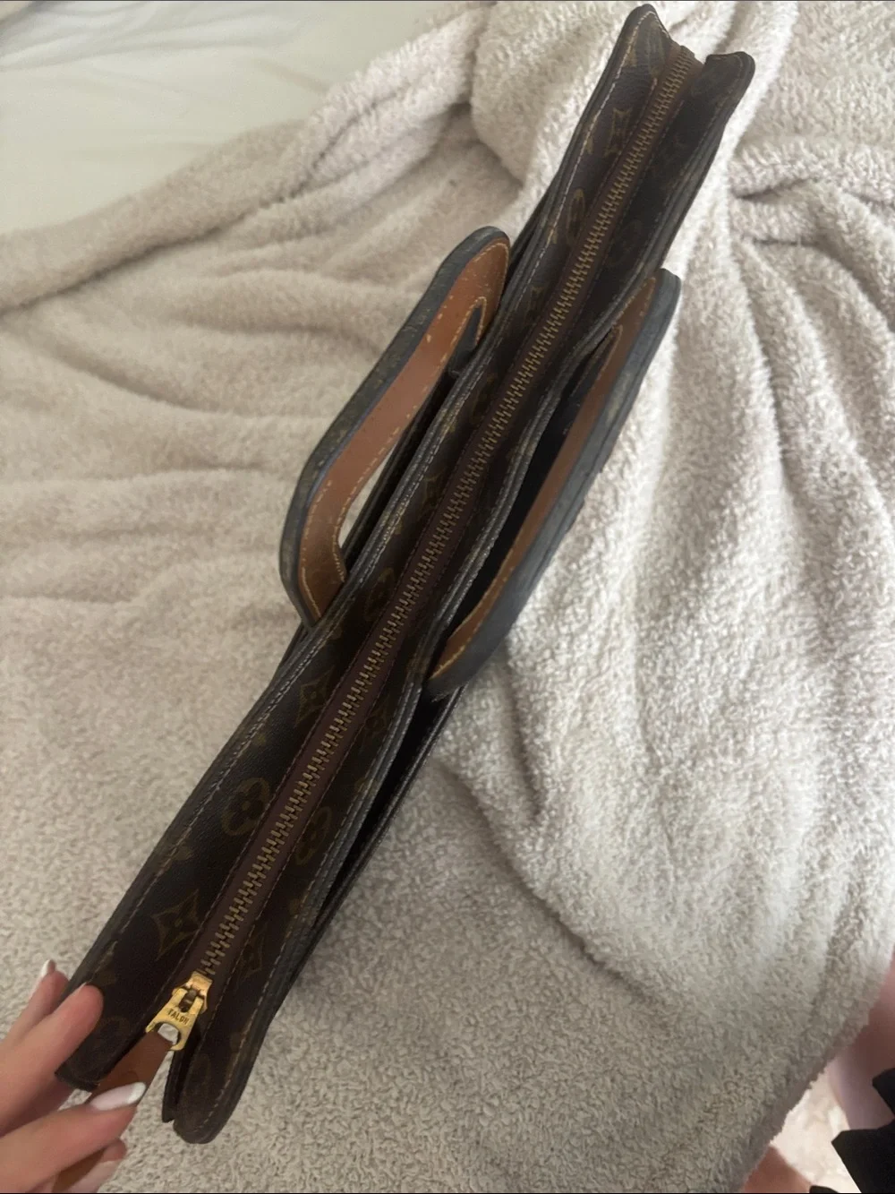 Louis Vuitton Monogram Briefcase in Brown and Tan Leather Trim